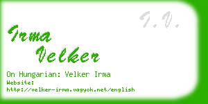 irma velker business card